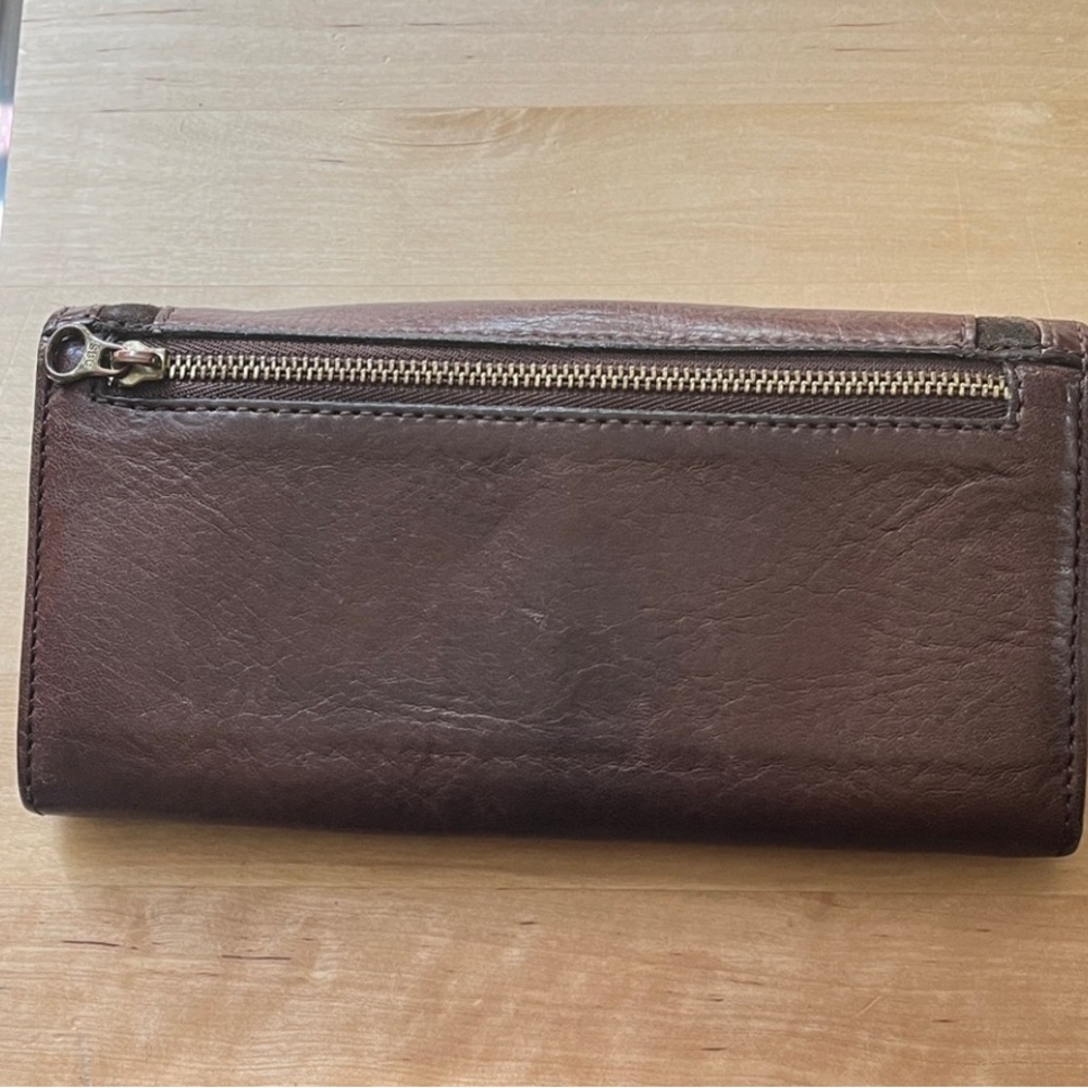 See By Chloé Brown Leather Bow Wallet Continental Zip Clutch Organizer - Picture 4 of 12